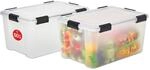 Luftdichte Kunststoff-aufbewahrungsboxen Mit Deckel, 50l, 2er-set, Transparent,