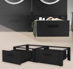 Ml-design - Doppel Waschmaschinen Untergestell Mit 2 Schubladen, Schwarz,
