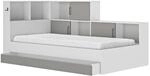 Diagone Erwan Lit Enfant Avec Rangements - D&eacute;cor Blanc Et Gris- 90 X 200 Cm