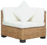 Ecksofa Mit Kissen Nat&uuml;rliches Rattan Vidaxl