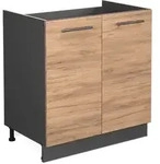 Vicco - Sp&uuml;lenunterschrank Fame-line, Goldkraft Eiche, 80 Cm Ohne Arbeitsplatte