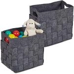 Aufbewahrungskorb 2er Set, Faltbare Regalbox, Bad, Spielzeug, Hxbxt: 30x30x24 Cm,