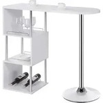 Bartisch Stehtisch Bistrotisch Bartheke Tresentisch, Mit 3 Ablagefl&auml;che, Mit