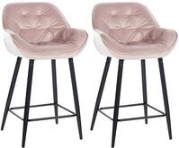 Clp - 2er Set Barhocker Gibson Pink Samt