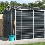 Vidaxl Gartenhaus Anthrazit 191x470x198 Cm Aus Verzinktem Stahl