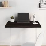 Vidaxl Table Top Dark Brown 80x60x(2-4) Cm Treated Solid Wood Oak