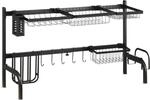 Homcom Abtropfgestell Geschirr, 2-stufiges Abtropfgitter Gestell, 51-93 Cm