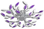 Deckenlampe Lila Und Wei&szlig;e Bl&auml;tterranken Mit Acryl-bl&auml;ttern 5x E14 Vidaxl