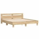 Bettgestell Mit Kopfteil Sonoma-eiche 160x200 Cm Holzwerkstoff Vidaxl