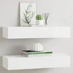 Wandregale Mit Schubladen 2 Stk. Wei&szlig; 60x23,5x10 Cm Mdf - Vidaxl