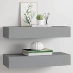 Wandregale Mit Schubladen 2 Stk. Grau 60x23,5x10 Cm Mdf - Vidaxl