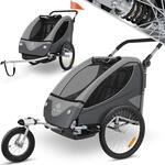 Kesser&reg; Kinder-fahrradanh&auml;nger 2 In 1, Federung, 5-punkt-gurt - Hellgrau
