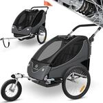 Kinderanh&auml;nger Fahrradanh&auml;nger 360&deg; Drehbar Mit Federung 2in1 Joggerfunktion