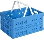 Klappbox Square 32 L Blau/wei&szlig; Einkaufsbox Einkaufskorb Mit Griffen - Sunware