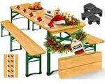 Bierzeltgarnitur 3 Teilig Gartenm&ouml;bel-set Klappbar 170 X 46 X 75cm 2x Bierb&auml;nke 1x