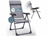 CASARIA® Gartenstühle Set Klappbar 7-fach Verstellbar Alu mit hoher Rückenlehne