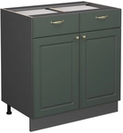 Vicco - K&uuml;chenunterschrank Fame-line, Gr&uuml;n-gold Landhaus, 80 Cm Ohne Arbeitsplatte