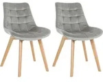 2er Set St&uuml;hle Brook Samt Grau
