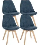Clp - 4er Set Esszimmerstuhl Linares Dunkelblau Cord