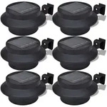 6x Au&szlig;enlampe Sonnenlichtset Zaunlicht Schwarz Vidaxl