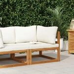 Modular-ecksofa Mit Cremewei&szlig;en Kissen Akazie Massivholz - Vidaxl