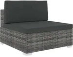 Modular-sofa-mittelteil 1 Stk. + Auflagen Poly Rattan Grau - Vidaxl