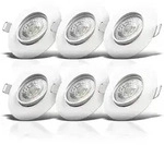 B.k.licht - Einbauspot 68mm 6er Set - 230v, 4,9w, 480lm, Led, Warmwei&szlig;, Wei&szlig;