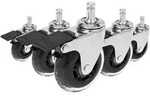 5x Hartbodenrollen Rolo Skate 11mm / 75 Mm B&uuml;ro-stuhl-rollen Inkl. Bremse Chrom