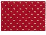 Fu&szlig;matte Kokos, Rote Matte Mit Punkten, 40x60, T&uuml;rvorleger F&uuml;r Drinnen & Drau&szlig;en,