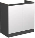 Vicco - Sp&uuml;lenunterschrank R-line, Wei&szlig;, 80 Cm J-shape, Ohne Arbeitsplatte