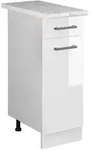 Vicco - K&uuml;chenunterschrank R-line, Wei&szlig; Hochglanz, 30 Cm , Ap Marmor