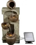Garden & Outdoor Solarbetriebenes Wasserspiel Mit Lichtern, Kaskadierendem