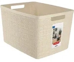 Eleganter Gro&szlig;er Korb Aus Jute Mit Beiger Kunststoffoberfl&auml;che