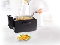 Princess - Kaltzonen Fritteuse Edelstahl Schwarz Mit Deckel 2000watt 3 Ltr