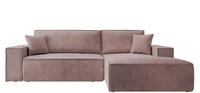Selsey Farese Ecksofa Mit Schlaffunktion Und Bettkasten, Ottomane Rechts, Cordbezug