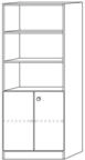 Schrank H2004xb800xt420mm Wei&szlig;/eichedekor 2 T&uuml;ren H.1270mm Knaufgriff