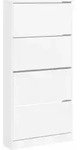 Schuhschrank Mit 4 Klappen Wei&szlig; 80x21x163,5 Cm Vidaxl