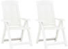 Verstellbare Gartenstühle 2 Stk. Gartensessel Kunststoff Weiß vidaXL