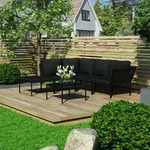 6-tlg. Garten-lounge-set Mit Kissen Schwarz Pvc Vidaxl