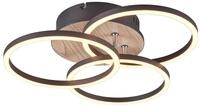 Led Deckenleuchte Circle 3 Ringe Schwarz Mit Fernbedienung & Tageslicht &Oslash; 43cm
