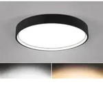 Flache Led Deckenleuchte Doha Schwarz Matt, &Oslash; 45cm