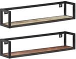 Wandregale 2 Stk. 80 Cm Altholz Massiv Vidaxl