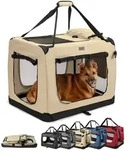 Lionto Hundetransportbox Faltbar, Stabile Stoffbox Mit Mesh-eins&auml;tzen, Ideal F&uuml;r