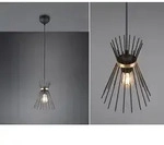Trio - Ausgefallene Pendelleuchte Rod Draht Lampenschirm Schwarz-gold, &Oslash; 20cm