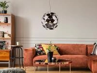 Ausgefallene Pendelleuchte Discalgo Mit Glas Lampenschirm Chrom Bedampft, &Oslash; 54cm