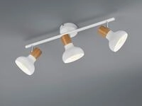Deckenstrahler Latika Aus Metall In Wei&szlig; & Holzoptik, Breite 47cm