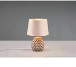 Reality Leuchten - Retro Tischleuchte Ariana Mit Samtschirm In Beige/gold, H&ouml;he 27cm