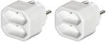 Hama Steckdosenadapter 2-fach Doppelpack Wei&szlig; Eurosteckdosen