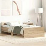 Bettgestell Ohne Matratze Sonoma-eiche 100x200 Cm Holzwerkstoff Vidaxl