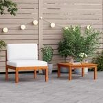 2-tlg. Garten-lounge-set Mit Auflagen Massivholz Akazie - Vidaxl